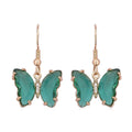 Simulated Black Sapphire and Simulated Diamond Butterfly Earrings in Goldtone - Sticky add to cart bar