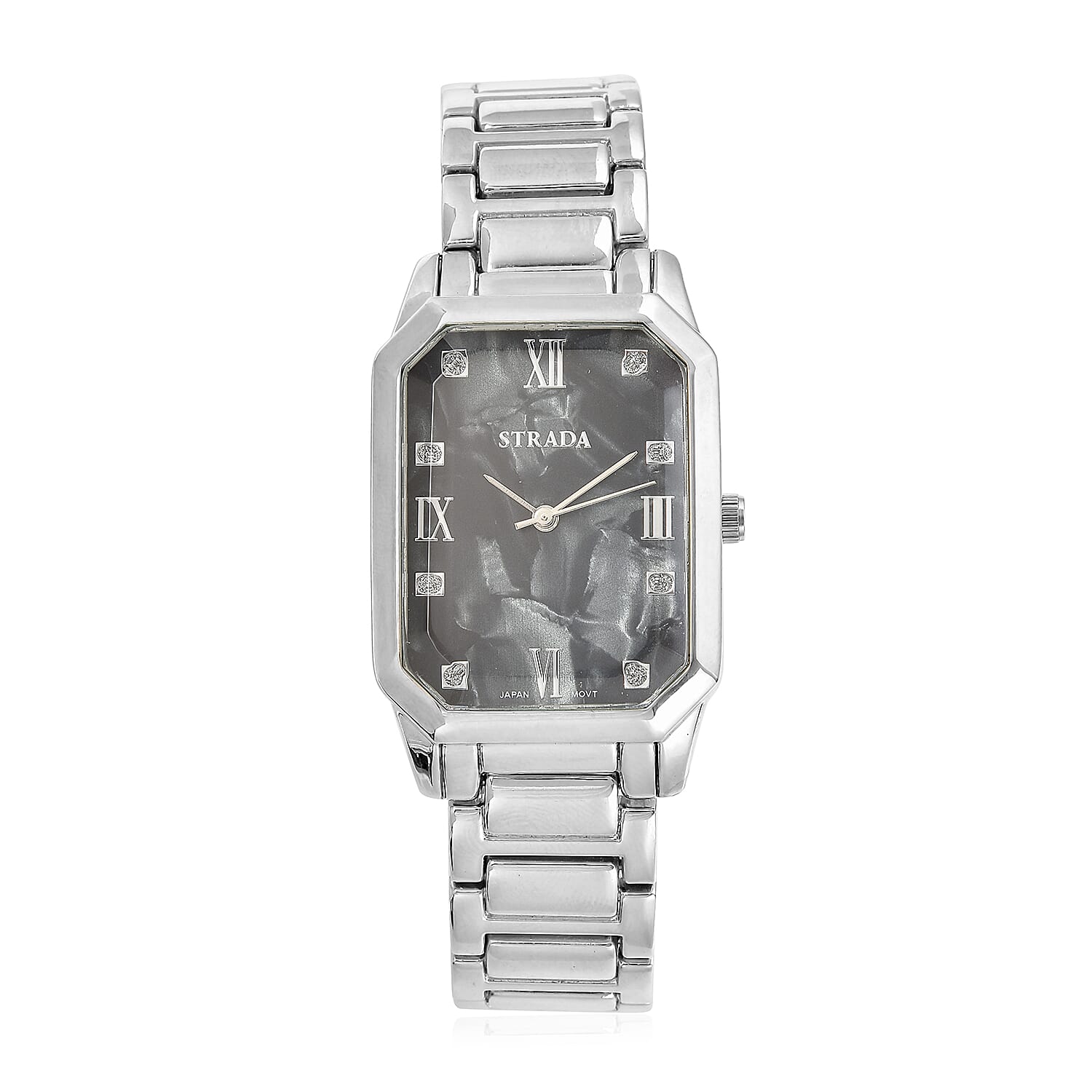 STRADA Japanese Movement Watch with Black MOP Dial