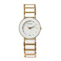 STRADA White Austrian Crystal Japanese Movement Watch with White Ceramic Strap - Sticky add to cart bar