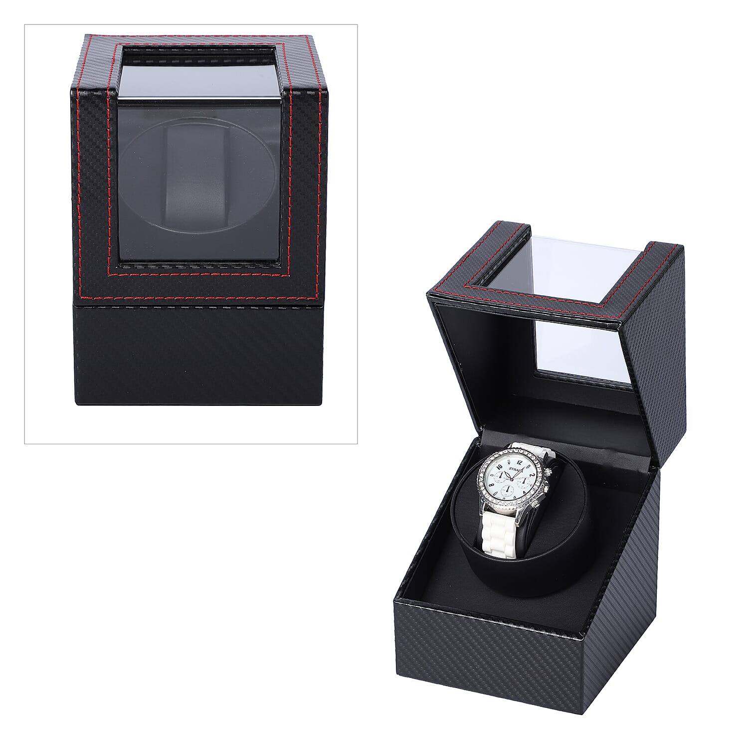 Black Automatic Rotating Watch Winder Box 2xAA Battery (not included)