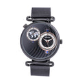 STRADA Japanese Movement Watch with ION Plated Black Stainless Steel Mesh Strap - Sticky add to cart bar