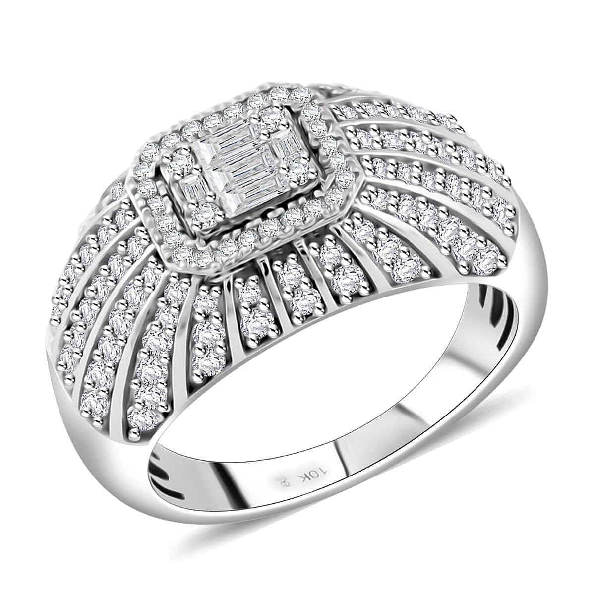 Diamond 1.00 ctw Ring in 10K White Gold 4.85 Grams