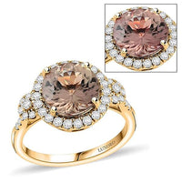 Luxoro 14K Yellow Gold AAA Turkizite, Diamond (G-H, I2) (0.51 cts) Ring (Size 10.0) (4.15 g) 4.00 ctw