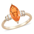 LUXORO 10K Yellow Gold Premium Jalisco Fire Opal and Diamond Ring (Size 10.0) 2 Grams 1.30 ctw - Sticky add to cart bar