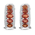 TLV Orange Sapphire, White Zircon Earrings in Rhodium Over Sterling Silver 3.15 ctw - Sticky add to cart bar