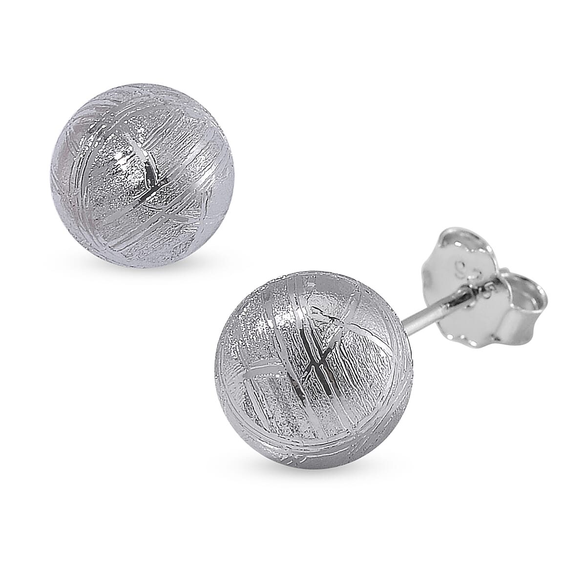 Marvelous Meteorites Beaded Stud Earrings in Rhodium Over Sterling Silver
