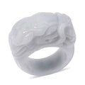 Natural Jade Carved Dragon Band Ring (Size 5) 94.50 ctw - Sticky add to cart bar