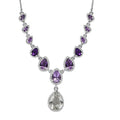 Karis Montezuma Prasiolite and Multi Gemstone 11.25 ctw Necklace and Platinum Bond & Stainless Steel 18-20 Inches - Sticky add to cart bar