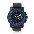 STRADA Japanese Movement Blue Scale Dial Watch with Black Silicone Strap - Sticky add to cart bar