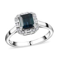 Certified & Appraised RHAPSODY 950 Platinum AAAA Monte Belo Indicolite and E-F VS Diamond Halo Ring 5.60 Grams 1.20 ctw