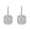 Modani Asscher Cut Diamond 1.00 ctw Lever Back Earrings in 950 Platinum 4.50 Grams (Del. in 10-12 Days) - Sticky add to cart bar