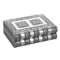 Aluminum Embossed Jewelry Box with Anti Scratch Velvet Interior (6"x4.5")