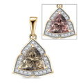 Certified & Appraised Luxoro AAA Turkizite and G-H I2 Diamond 2.30 ctw Pendant without Chain in 10K Yellow Gold - Sticky add to cart bar