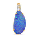 Luxoro AAA Boulder Opal Doublet and G-H I2 Diamond 6.00 ctw Pendant in 14K Yellow Gold - Sticky add to cart bar