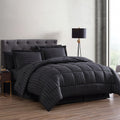 The Nesting Company Maple Dobby Black Stripe 8pcs Bed Comforter Set in a Bag - Queen - Sticky add to cart bar