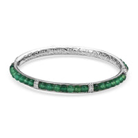 Kuisa Rainbow Moonstone 20.65 ctw Bangle Bracelet in Stainless Steel (7.25 In)