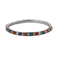 Malagasy Labradorite Bangle Bracelet in Stainless Steel (7.25 In) 21.30 ctw