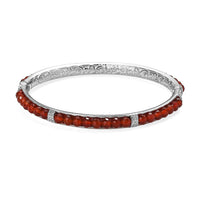 Kuisa Rainbow Moonstone 20.65 ctw Bangle Bracelet in Stainless Steel (7.25 In)