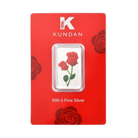Kundan 999.9 Sterling Silver Rose Coin 20 Grams