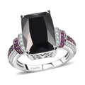 California Black Jade, Multi Gemstone Ring in Rhodium Over Sterling Silver (Size 10.0) 7.85 ctw - Sticky add to cart bar