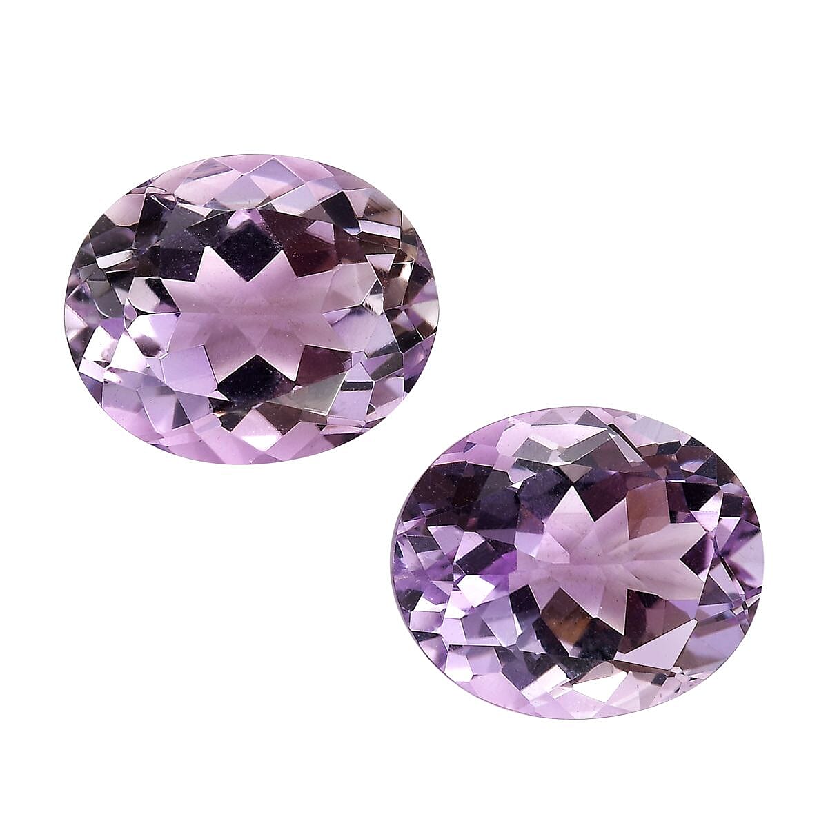 Rose De France Amethyst Set of 2 (Ovl 12x10 mm) 8.64 ctw Loose Gemstone