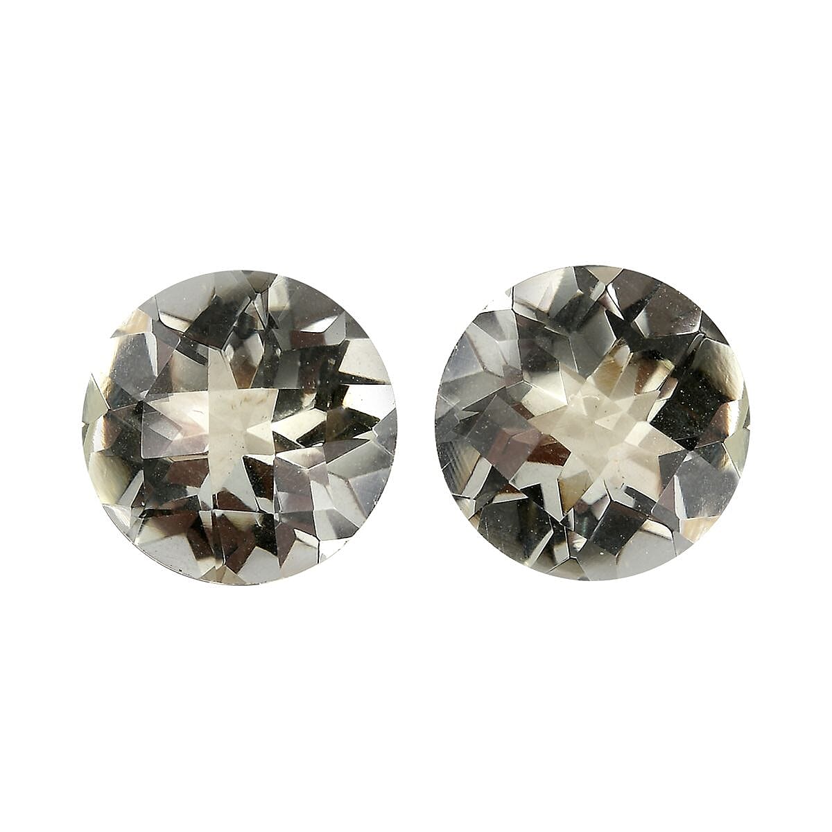 Montezuma Prasiolite Set of 2 (Rnd 10 mm) 6.45 ctw Loose Gemstone