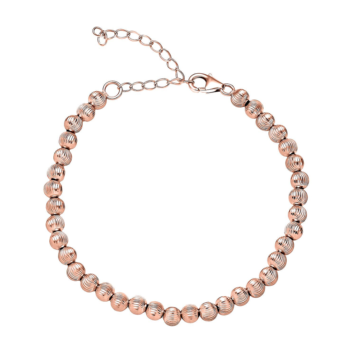 Doorbuster Fancy Bracelet in 18K Vermeil Rose Gold Over Sterling Silver (7.25 In) 10 Grams