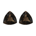 Brazilian Smoky Quartz Set of 2 (Trl 16 mm) 24.75 ctw Loose Gemstone - Sticky add to cart bar