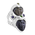 Sajen Silver Rainbow and Golden Obsidian, Multi Gemstone Ring in Sterling Silver (Size 9.0) 12.80 ctw - Sticky add to cart bar