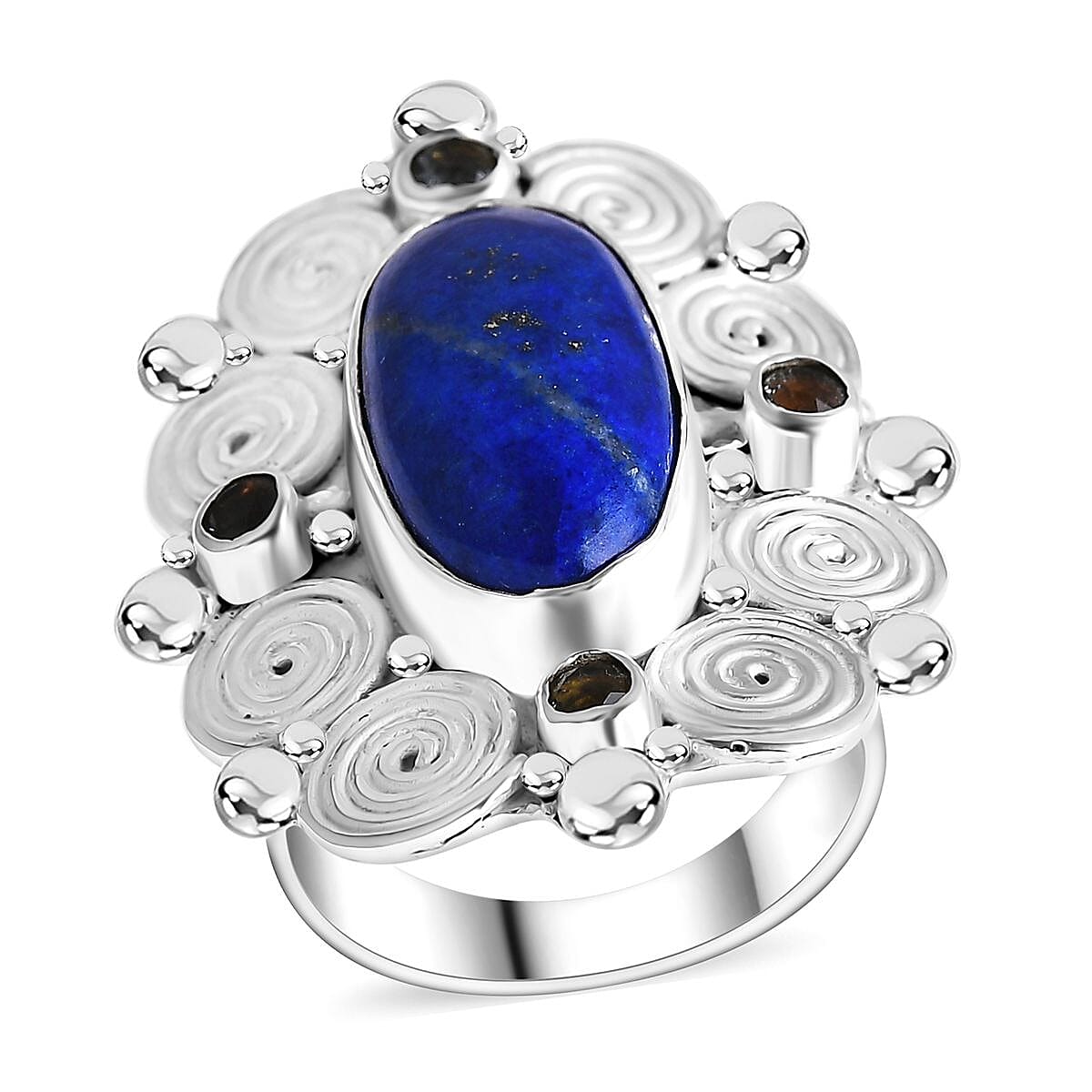 Sajen Silver Lapis Lazuli, Sky Blue Topaz Ring in Sterling Silver (Size 10.0) 12.10 ctw
