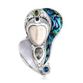 Sajen Silver Carved Bone and Multi Gemstone 5.35 ctw Pendant without Chain in Sterling Silver - Sticky add to cart bar