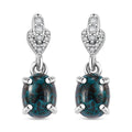 D'Joy Premium Table Mountain Shadowkite and White Zircon 3.50 ctw Dangle Earrings in Rhodium Over Sterling Silver - Sticky add to cart bar