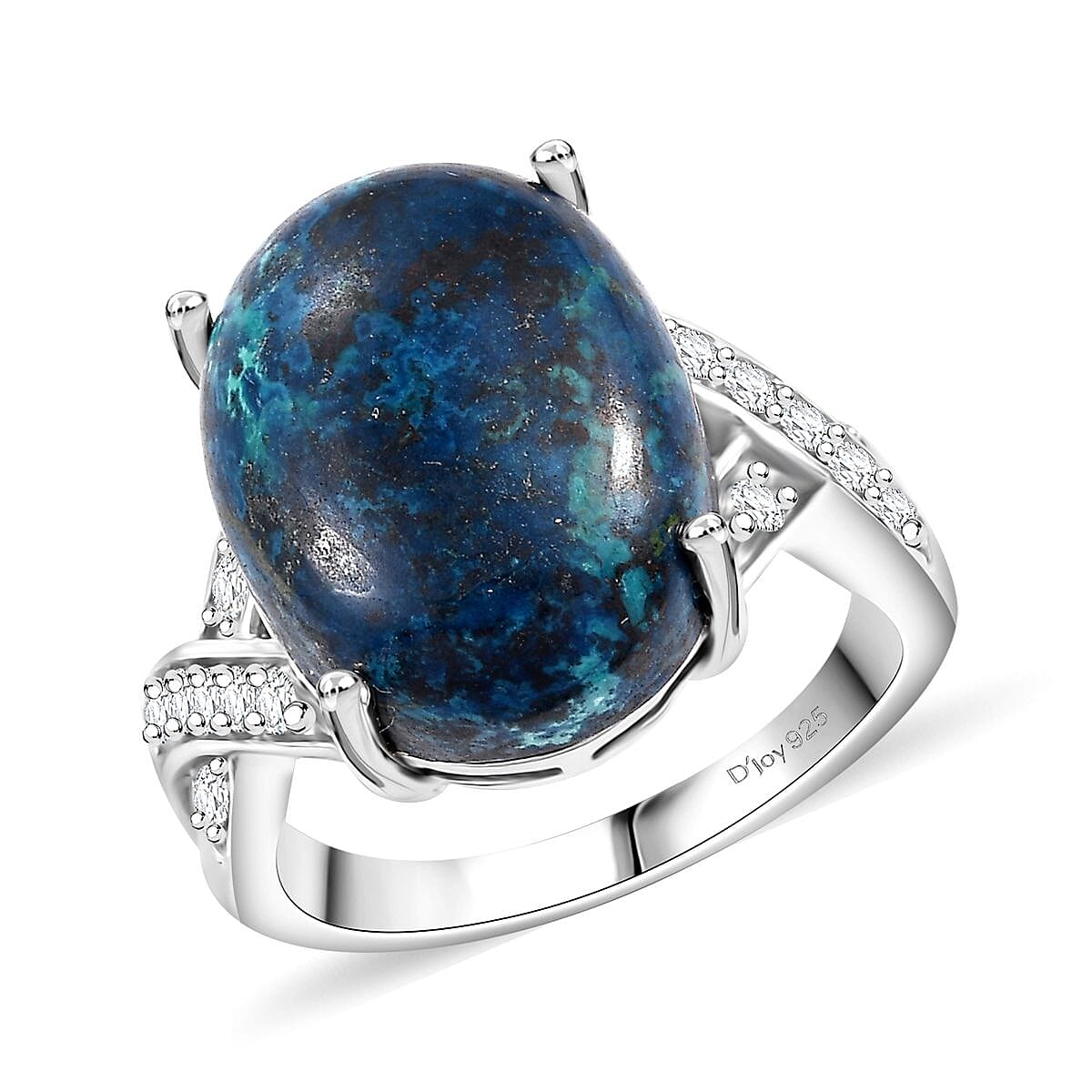 Premium Table Mountain Shadowkite, White Zircon Ring in Rhodium Over Sterling Silver (Size 10.0) 12.40 ctw