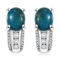 Premium Table Mountain Shadowkite and White Zircon 4.90 ctw Earrings in Rhodium Over Sterling Silver - Sticky add to cart bar