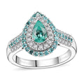 Rhapsody 950 Platinum AAAA Paraiba Tourmaline, Diamond (E-F, VS) Ring (Size 9.0) (10.30 g) 1.38 ctw - Sticky add to cart bar