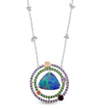 AAA Boulder Opal Doublet and Multi Gemstone 5.75 ctw Celestial Tides Necklace in Rhodium Over Sterling Silver 18 Inches - Sticky add to cart bar