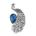 Bali Legacy AAA Malagasy Labradorite and Sky Blue Topaz 46.20 ctw Peacock Brooch in Sterling Silver - Sticky add to cart bar