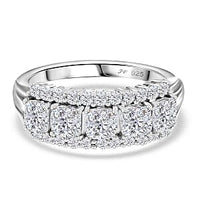 Swarovski Zirconia 3.85 ctw Band Ring in Rhodium Over Sterling Silver (Size 11.5)