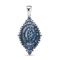 Doorbuster Blue Diamond 1.00 ctw Sparkle Pendant in Platinum Over Sterling Silver - Sticky add to cart bar