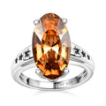 J Francis Light Color Topaz Crystal by Swarovski Ring in Rhodium Over Sterling Silver (Size 10.0) - Sticky add to cart bar