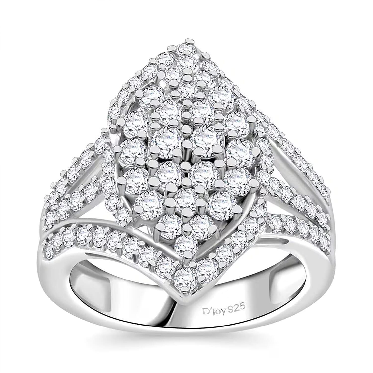 Luxuriant Lab Grown Diamond (G, VS) Ring in Rhodium Over Sterling Silver (Size 10.0) 2.00 ctw
