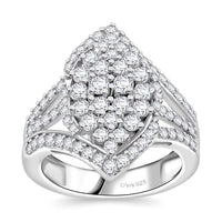 Luxuriant Lab Grown Diamond (G, VS) Ring in Rhodium Over Sterling Silver (Size 10.0) 2.00 ctw