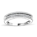 Doorbuster Diamond Band Ring in Rhodium Over Sterling Silver (Size 10.0) 0.25 ctw - Sticky add to cart bar