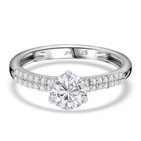 White Swarovski Crystal 0.81 ctw Ring in Rhodium Over Sterling Silver (Size 10)