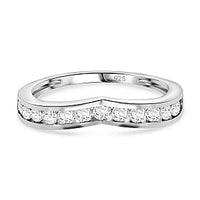 Simulated Diamond 1.16 ctw Band Ring in Sterling Silver (Size 5.5)
