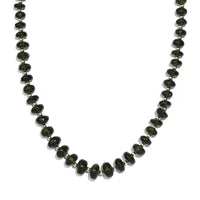 Chrome Diopside Beaded 54.10 ctw Necklace 18 Inches in Rhodium Over Sterling Silver