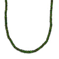 Chrome Diopside Beaded 61.50 ctw Necklace 18 Inches in Rhodium Over Sterling Silver - Sticky add to cart bar