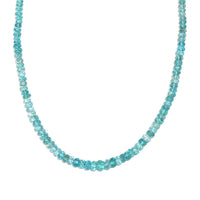 Betroka Blue Apatite Beaded 94.00 ctw Necklace 18 Inches in Rhodium Over Sterling Silver