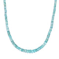 Madagascar Lagoon Apatite Beaded 92.90 ctw Necklace 18 Inches in Rhodium Over Sterling Silver - Sticky add to cart bar