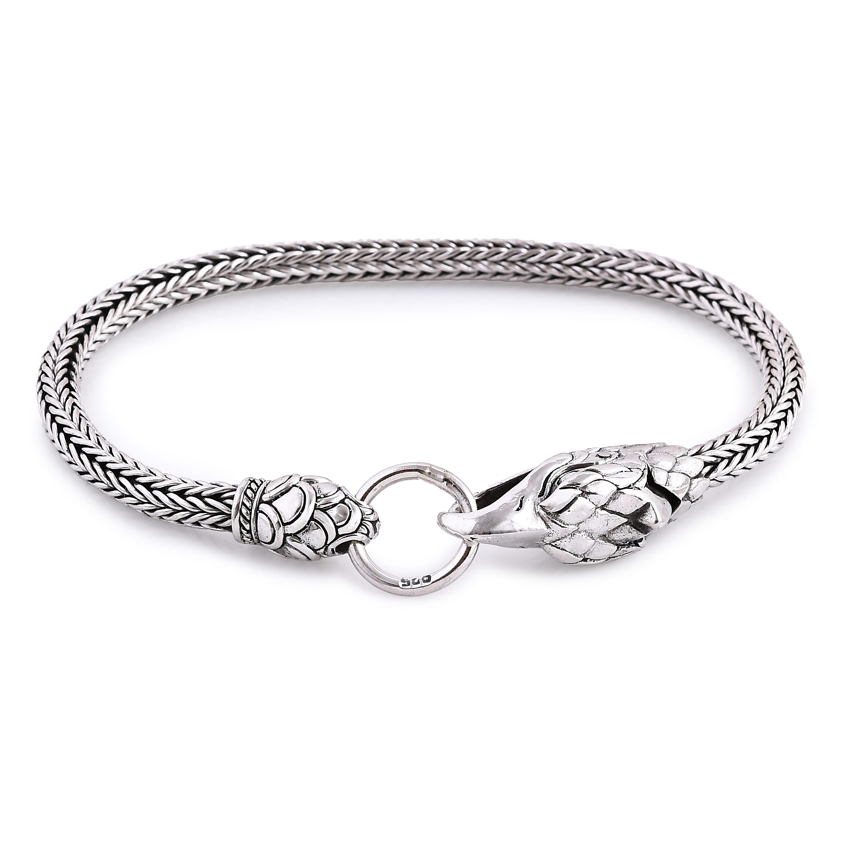 Doorbuster Bali Legacy Sterling Silver Eagle Bracelet (6.50 In) (20.23 g)